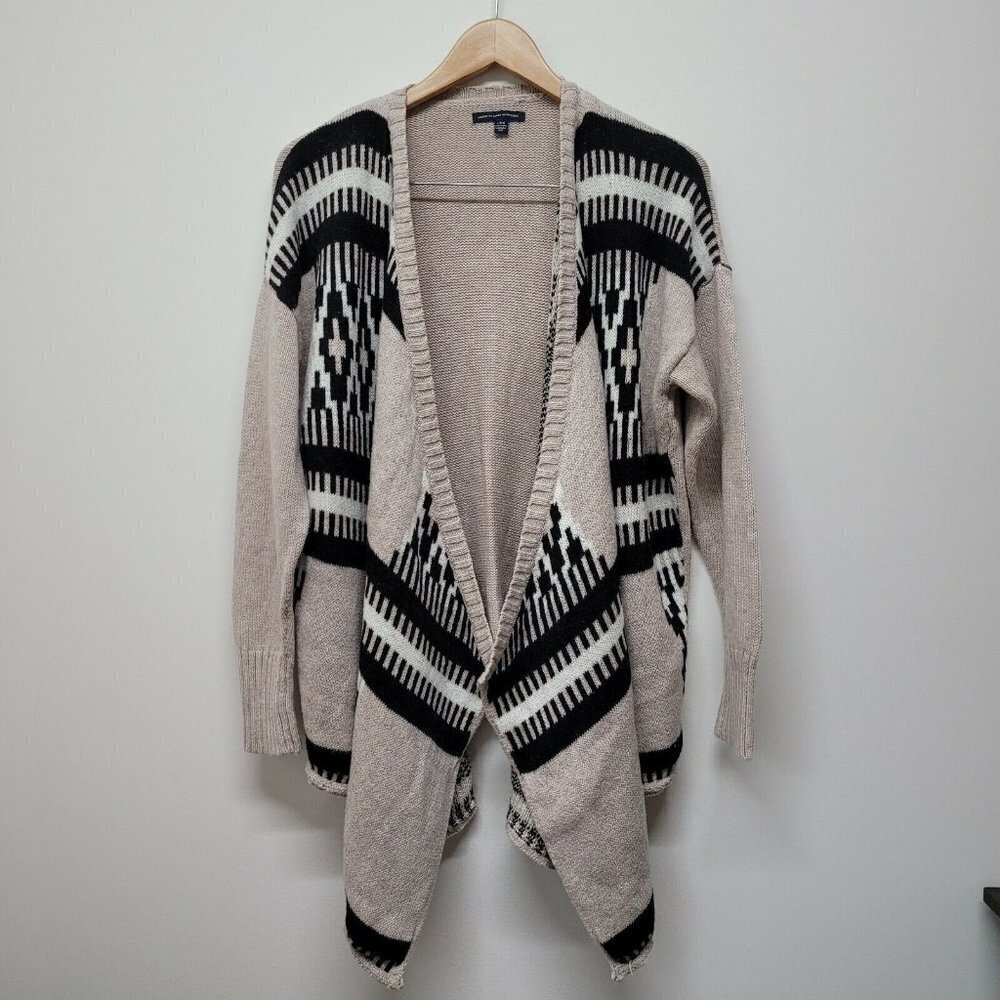 American Eagle Outfitters AEO Aztec Open Front Cardigan Sweater Southwest Large